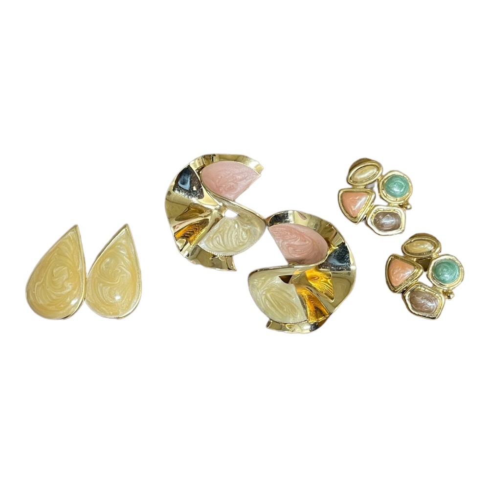 Vintage Set of three earrings, multiple colors